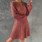 Spring, autumn and winter, new style, slim waist, retro Fried Dough Twists sweater, long sleeve dress