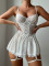 Sexy lingerie lace perspective seduction nightgown thong two-piece set