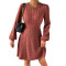 Spring, autumn and winter, new style, slim waist, retro Fried Dough Twists sweater, long sleeve dress