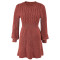 Spring, autumn and winter, new style, slim waist, retro Fried Dough Twists sweater, long sleeve dress