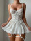 Sexy lingerie lace perspective seduction nightgown thong two-piece set