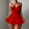 Sexy lingerie lace perspective seduction nightgown thong two-piece set