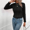 Round Neck Fried Dough Twists Pullover Sweater Women's Undercoat Simple Long Sleeve Top in Autumn and Winter Fashion Trend Temperament