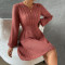 Spring, autumn and winter, new style, slim waist, retro Fried Dough Twists sweater, long sleeve dress