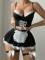 Sexy lingerie, passionate uniform, seductive maid outfit, bra, short skirt, thong, three piece set