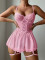 Sexy lingerie lace perspective seduction nightgown thong two-piece set