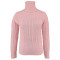 Women's autumn and winter high neck pullover solid color long sleeve threaded Fried Dough Twists versatile sweater