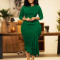Fashionable Spring Style Lace Splicing OL Tongle Pencil Skirt Dress