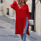 Women's new loose long sleeved slit long autumn/winter sweater dress