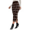 Fashionable women's elastic high waisted slit hem plaid skirt