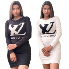 Knitted sweater dress, winter new fashion jacquard soft high elasticity knitted long skirt
