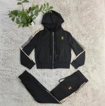 Sports suit autumn/winter fashion hooded temperament commuting slim fit embroidered two-piece set