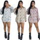 Casual shirt spring new fashionable printed slim fit shirt skirt