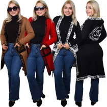New autumn and winter style knitted cardigan hooded sweater jacket in 3 colors with pockets