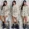 Casual shirt spring new fashionable printed slim fit shirt skirt
