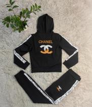 Winter fashion casual embroidered zipper hooded two-piece set for Ms. Li
