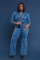 Loose stretch washable long sleeved workwear denim jumpsuit jumpsuit