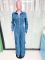 Loose stretch washable long sleeved workwear denim jumpsuit jumpsuit