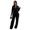 Fashion women's long sleeved jacket, solid color long pants two-piece set, new style