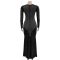 Fashionable women's long sleeved slim fit bag arm hot diamond sexy dress