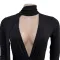 Fashionable women's sexy V-neck long sleeved diamond hot stamping bag arm jumpsuit new