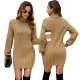 New high neck loose casual dress for autumn and winter woolen clothing