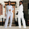 Fashion women's long sleeved jacket, solid color long pants two-piece set, new style