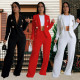 Fashion women's long sleeved jacket, solid color long pants two-piece set, new style