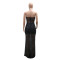 New foreign trade strapless sequined dress, formal dress, long skirt, see through buttock skirt, women's dress
