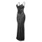 Sexy and fashionable sleeveless rhinestone camisole backless slim fit fishtail dress dress