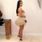Women's hot stamping, nail bead, sexy mesh, see through nightclub jumpsuit, feather