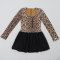 Sexy sequins, leopard print sequins, patchwork contrasting colors, fluffy skirt, mini skirt