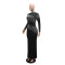 New semi high neck sexy hip hugging long dress dress party hot stamping style