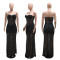 New foreign trade strapless sequined dress, formal dress, long skirt, see through buttock skirt, women's dress