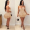 Women's hot stamping, nail bead, sexy mesh, see through nightclub jumpsuit, feather