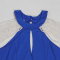 Hanging neck, off shoulder pearl chain decoration, backless split dress