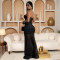 New foreign trade strapless sequined dress, formal dress, long skirt, see through buttock skirt, women's dress