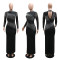 New semi high neck sexy hip hugging long dress dress party hot stamping style