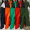 Solid color lapel long suit two-piece set