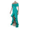 One shoulder strapless, hip hugging, elastic waist cinching, floor mopping lace dress