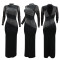 New semi high neck sexy hip hugging long dress dress party hot stamping style