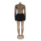 Sexy sequins, leopard print sequins, patchwork contrasting colors, fluffy skirt, mini skirt