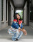 Women's fashion, individuality, street fashion, versatile features, bottle cap, perforated jeans, straight leg pants