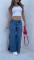 Fashionable design jeans sexy spicy girl zipper slit leopard print splicing high waist wide leg pants for women