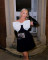 New diamond embellished camisole black and white contrasting dress with large bow and waist cinching dress