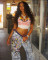 Women's fashion, individuality, street fashion, versatile features, bottle cap, perforated jeans, straight leg pants