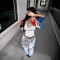 Women's fashion, individuality, street fashion, versatile features, bottle cap, perforated jeans, straight leg pants