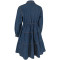 New Women's Fashion Cowboy Long Sleeve Elastic Loose Dress