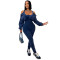 Fashionable women's hot washed distressed sexy off shoulder tight jumpsuit new
