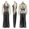 Popular women's clothing with a swinging collar, hanging neck, exposed back, wide leg jumpsuit for women